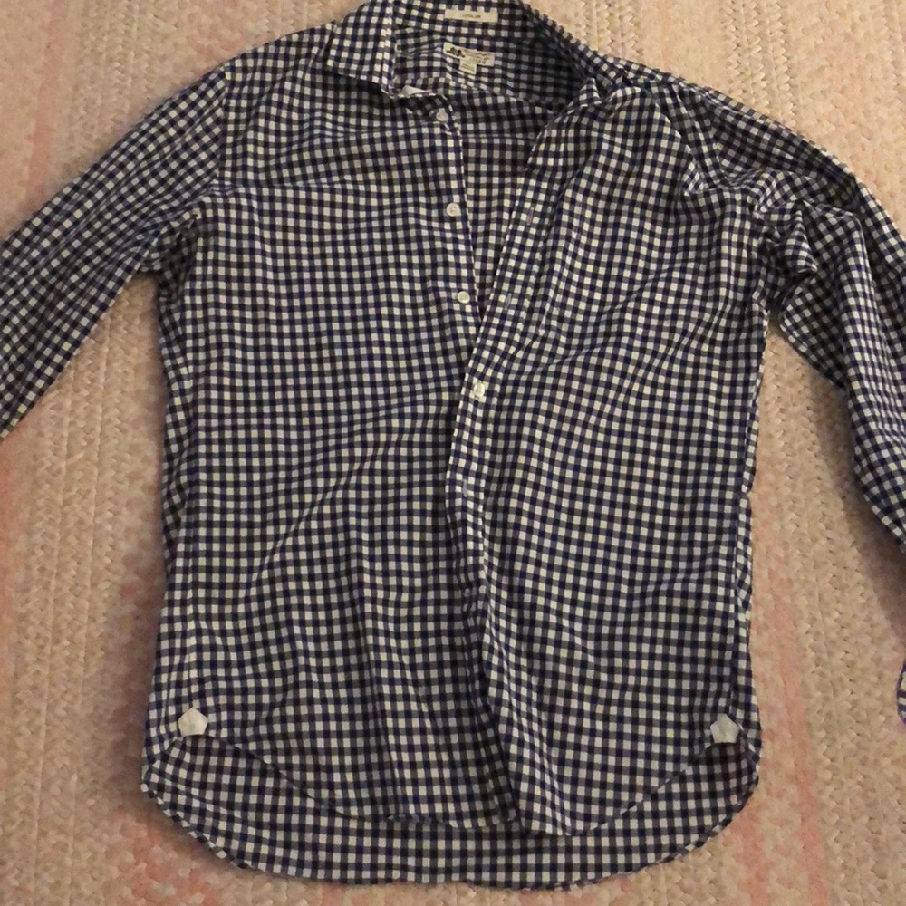 Checkered button down shirt
